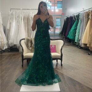 Emerald Green Sequin Gown